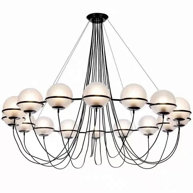 Подвесная люстра iLamp Globe 10346P/16 BK-WH Фото № 
