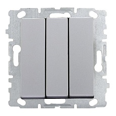 Выключатель трехклавишный Vesta-Electric Exclusive Silver Metallic серебро FVK000303SRB