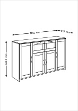 Тумба Шведский Стандарт Сириус с 2 ящиками 156х95 2.02.03.300.5 3