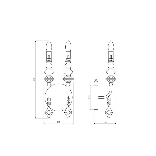 Бра Lucia Tucci Maya W4450.2 Chrome Фото № 2