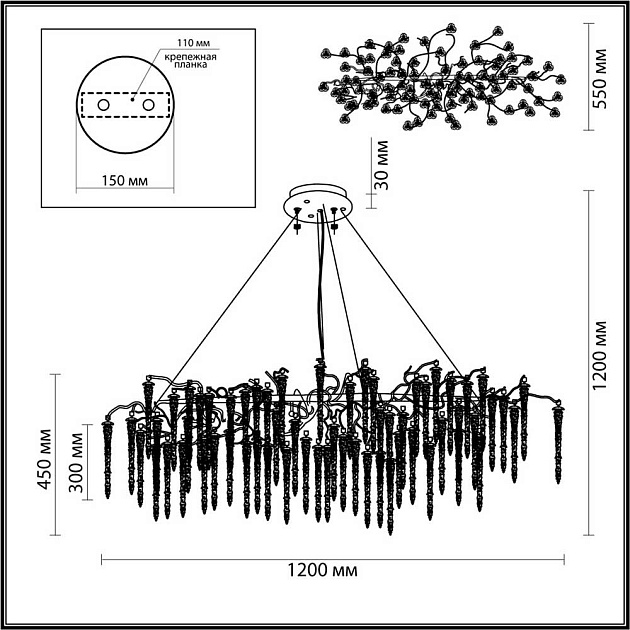 Подвесная люстра Odeon Light Banche 5004/12 изображение 5 Подвесная люстра Odeon Light Banche 5004/12 Фото № 5