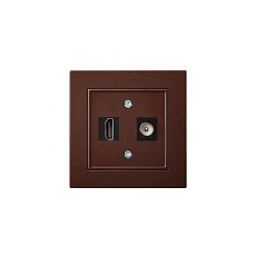 Розетка HDMI/TV оконечная Liregus Epsilon коричневый 28-1561