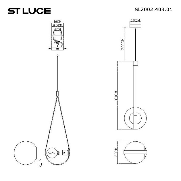 Подвесной светильник ST Luce Moonbag SL2002.403.01 Фото № 2