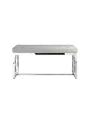 Банкетка Stool Group БРУКЛИН вельвет серый сталь серебро BENCH-012-GR 4