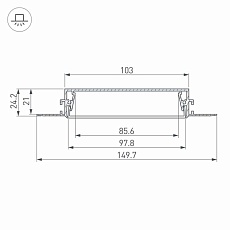 Встраиваемый профиль Arlight SL-Linia97-Fantom-2000 Anod 034987 1