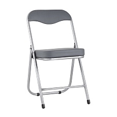 Складной стул Stool Group ДЖОН каркас металлик обивка экокожа серая RS04K-904-05