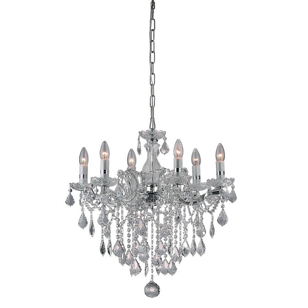 Подвесная люстра Ideal Lux Florian SP6 Cromo 035628 Фото № 