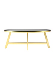 Журнальный стол Stool Group Альба 100*50 черное стекло/сталь золото УТ000004641 1