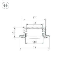 Профиль встраиваемый Arlight LINE-2308-F-2000 WHITE 044237 2