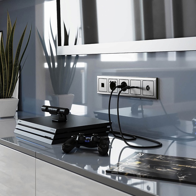 Розетка с заземлением Werkel глянцевый никель W1171002 4690389157950 Фото № 3