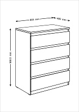 Комод Шведский Стандарт Мальта 80х99 с 4 ящиками 2.05.02.070.1 3