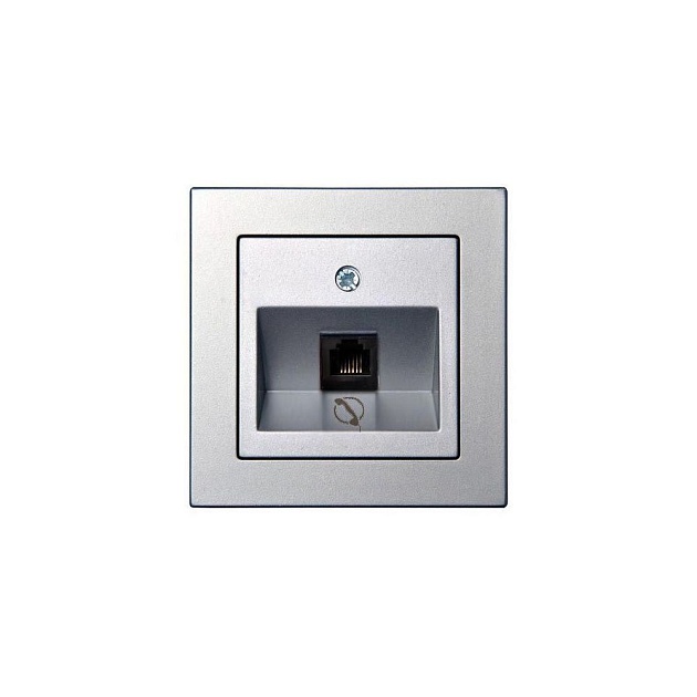 Розетка RJ11 Liregus Epsilon серебро 28-1851 Фото № 
