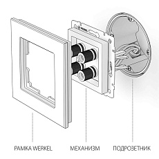 Акустическая розетка Werkel (графит рифленый) W1185004 4690389158698 1