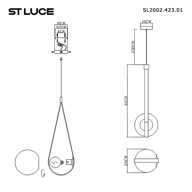Подвесной светильник ST Luce Moonbag SL2002.423.01 Фото № 2