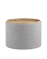 Пуф с ящиком Stool Group Хюгге L рогожка серая 19B260LL Y13-8 3