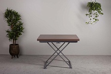 Стол-трансформер Levmar Compact D69/S59 дуб шамони темный/ опоры серебро 7125110717 2