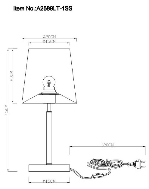 Настольная лампа Arte Lamp Rodos A2589LT-1SS Фото № 3