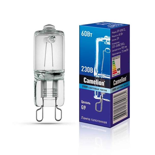 Лампа галогенная Camelion G9 60W CL 3000K 5555 Фото № 