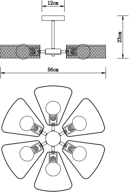 Потолочная люстра Arte Lamp Maasym A7044PL-6BK Фото № 2
