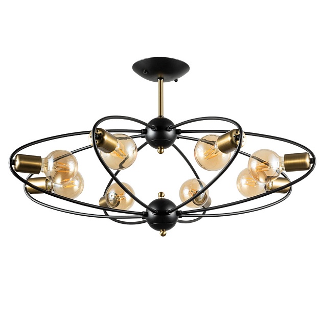 Потолочная люстра Arte Lamp Glasgow A1963PL-8BK изображение Потолочная люстра Arte Lamp Glasgow A1963PL-8BK Фото №