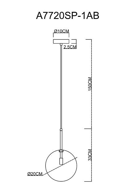 Подвесной светильник Arte Lamp Cameron A7720SP-1AB Фото № 4