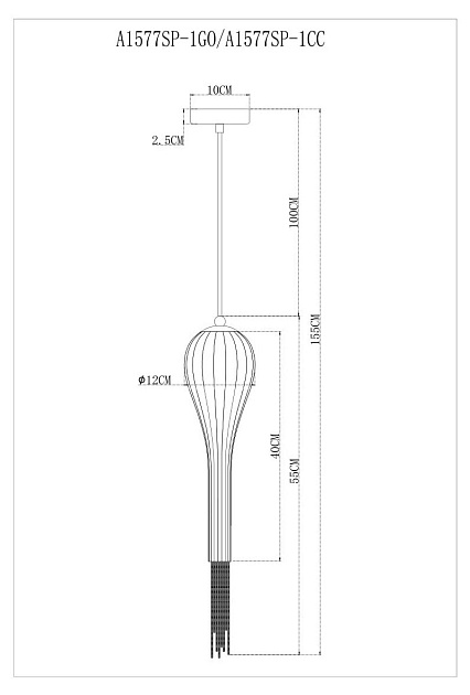 Подвесной светильник Arte Lamp Waterfall A1577SP-1GO Фото № 3