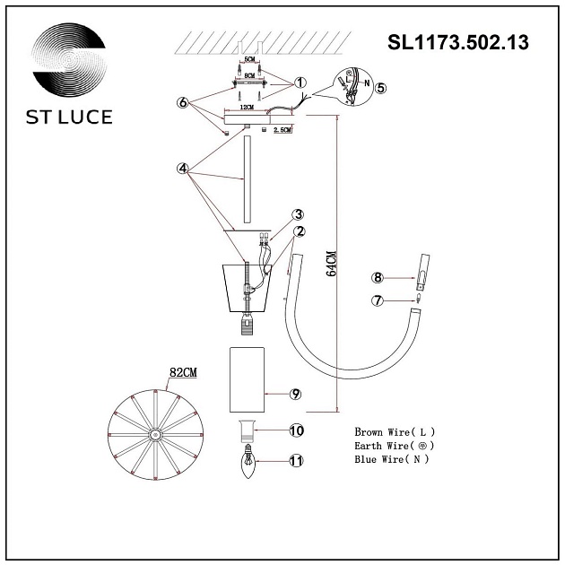 Подвесная люстра ST Luce Pafe SL1173.502.13 Фото № 2
