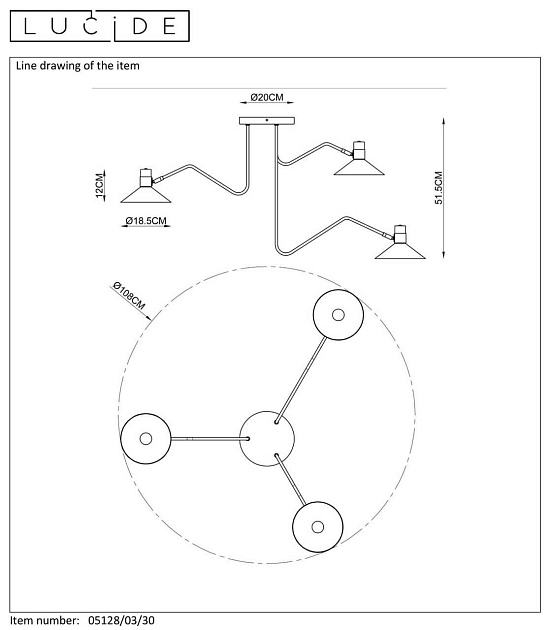Подвесная люстра Lucide Pepijn 05128/03/30 Фото № 5
