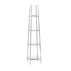 Стеллаж Stool Group Ланс прозрачное стекло сталь серебро EDCS-005