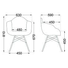 Кухонный стул AksHome Kord белый, пластик, с подлокотниками 30787 1
