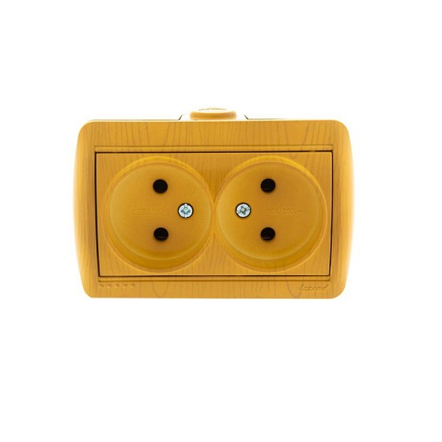 Розетка 2-ая без зазем. Lezard Nata ольха 710-0700-128 Фото № 