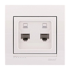 Розетка 2-ая компьютерная Lezard Deriy белая 702-0202-141