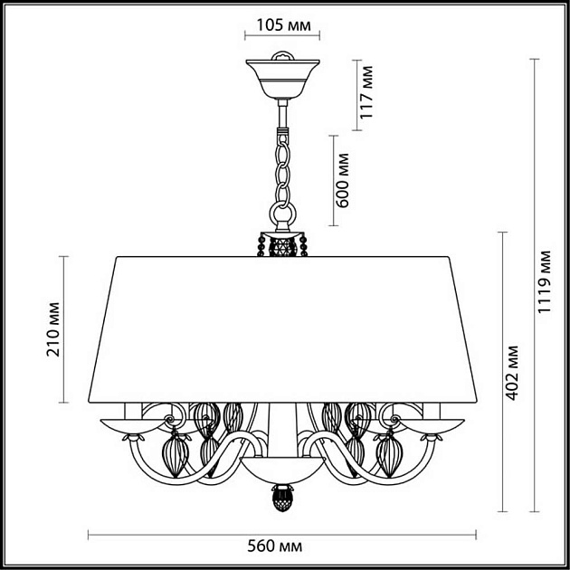 Подвесная люстра Odeon Light Classic Niagara 3921/4 изображение 4 Подвесная люстра Odeon Light Classic Niagara 3921/4 Фото № 4