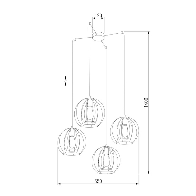 Подвесная люстра TK Lighting 6598 Jaula Фото № 2