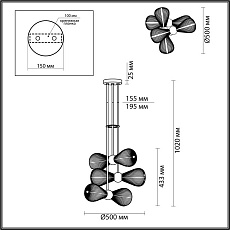 Подвесная люстра Odeon Light Exclusive Elica 5402/6 4