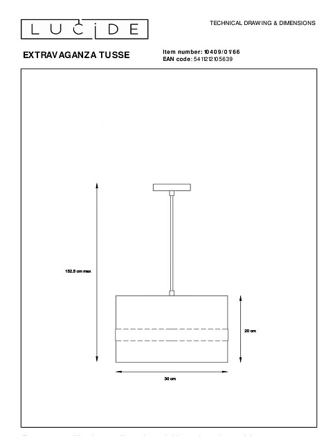 Подвесной светильник Lucide Extravaganza Tusse 10409/01/66 Фото № 2