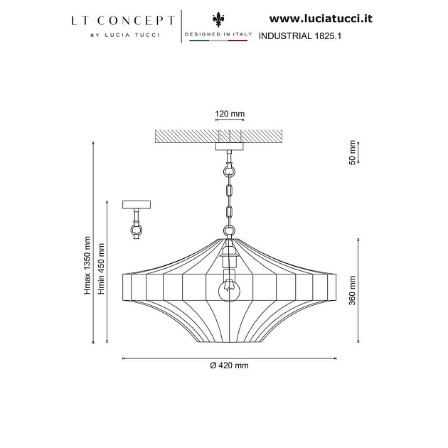 Подвесной светильник Lucia Tucci Industrial 1825.1 Фото № 2