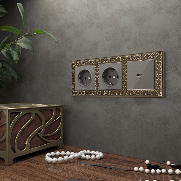 Рамка Werkel Antik на 3 поста бронза WL07-Frame-03 4690389054372 Фото № 2