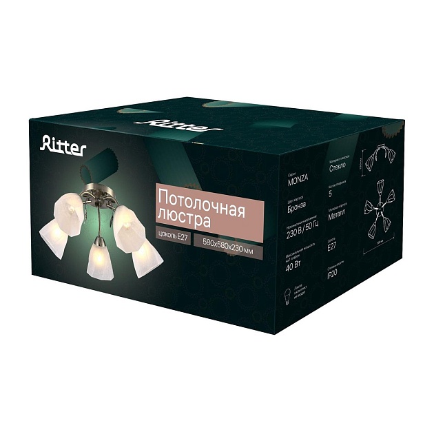 Потолочная люстра Ritter Monza 52540 0 Фото № 2