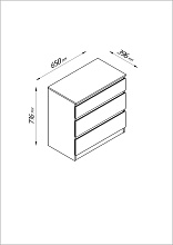 Комод Шведский Стандарт Кастор с 3 ящиками 2.03.02.060.5 3