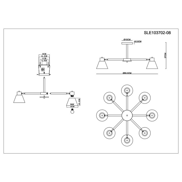 Потолочная люстра Evoluce Buve SLE103702-08 Фото № 2