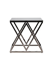 Журнальный стол Stool Group Инсигния 55*55 черное стекло/сталь тёмный хром УТ000001970 4