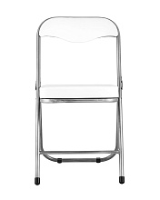 Складной стул Stool Group ДЖОН каркас металлик обивка экокожа белая RS04K-907-05 1