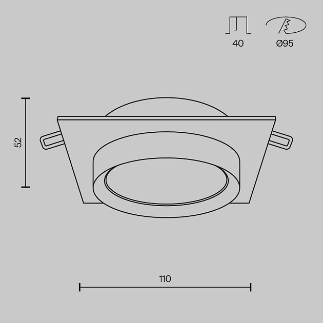Встраиваемый светильник Maytoni Hoop DL086-GX53-SQ-BW Фото № 6
