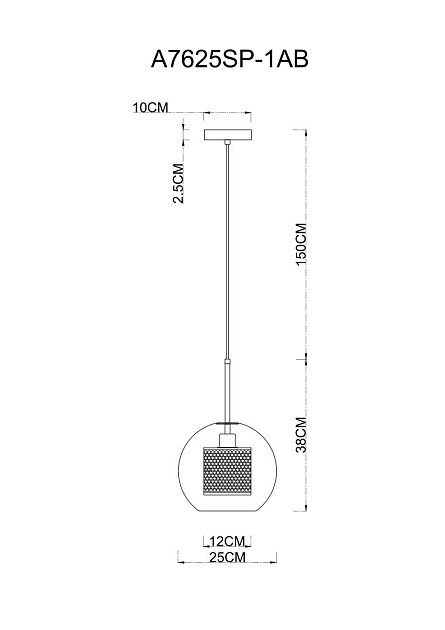 Подвесной светильник Arte Lamp Manchester A7625SP-1AB Фото № 2