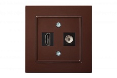 Розетка HDMI/TV оконечная Liregus Epsilon коричневый 28-1561 3
