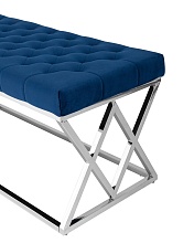 Банкетка Stool Group ИНСИГНИЯ вельвет синий сталь серебро BENCH-011 1