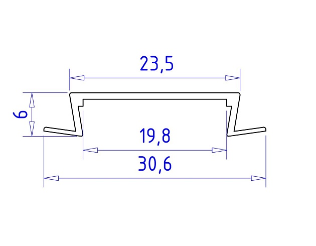 Встраиваемый профиль с рассеивателем Ambrella Illumination GP1100WH Фото № 2
