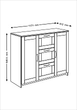 Тумба Шведский Стандарт Сириус 117х95 с 3 ящиками 2.02.03.340.3 3