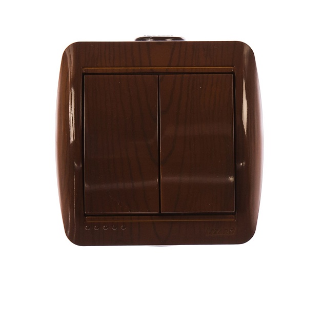 Выключатель двойной Lezard Nata сосна 710-0800-101 Фото № 